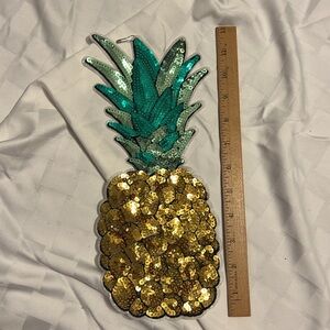 Large Sequin pineapple iron on patch